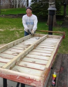 Bob working on dock section