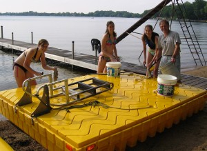 cleaning the raft